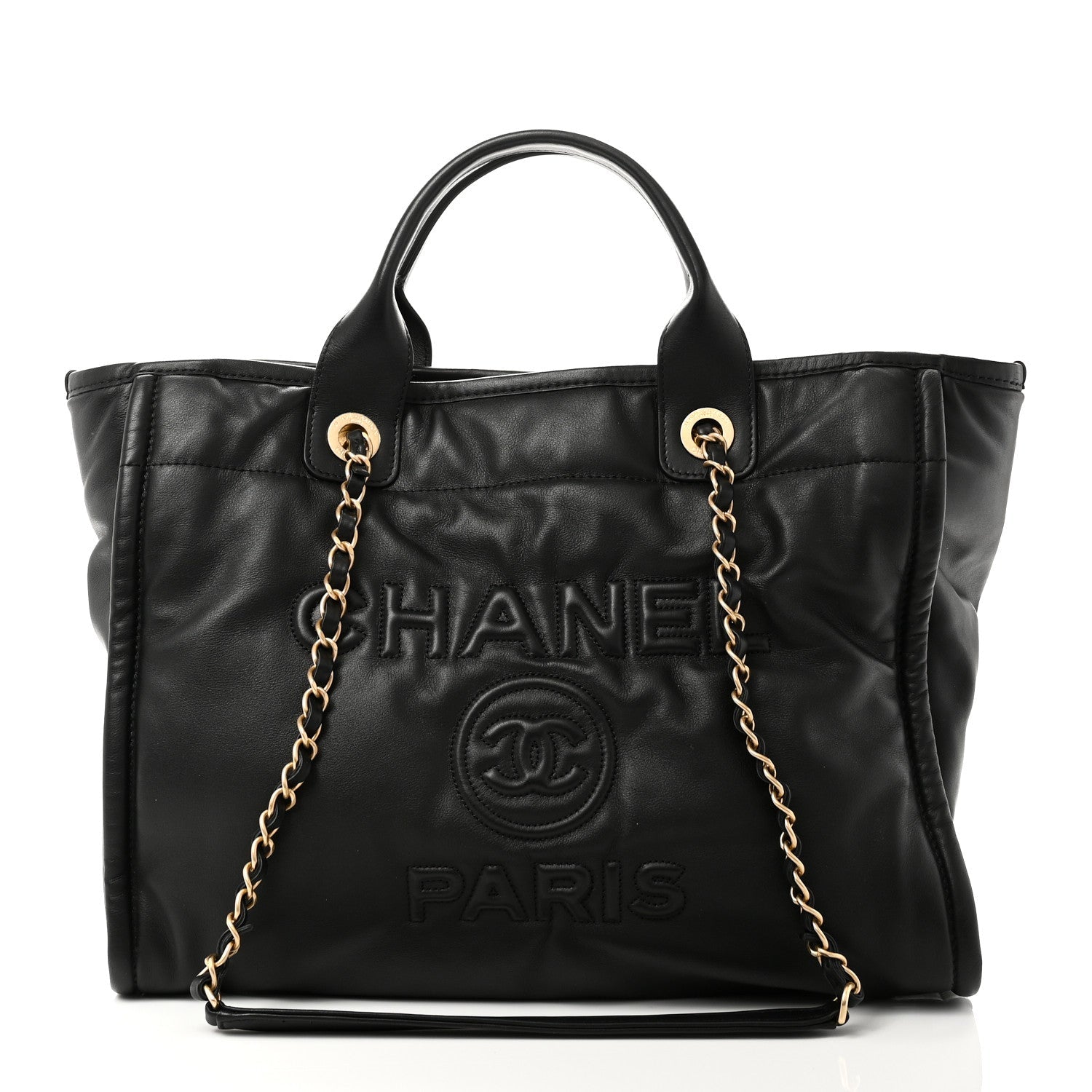 Chanel Calfskin Small Deauville Tote Black