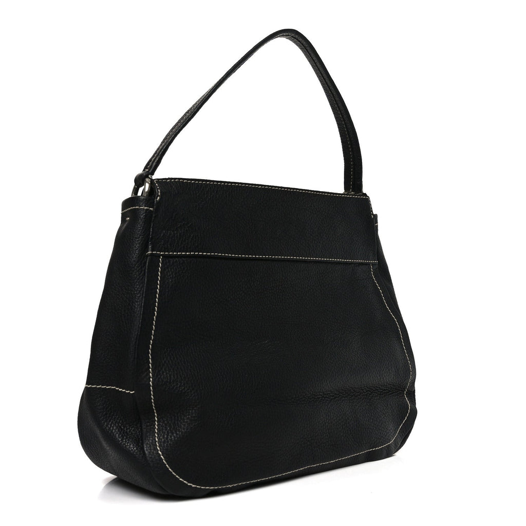 Prada Vitello Daino Hobo Black