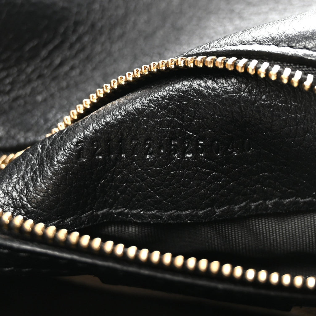 Gucci Roxy Calfskin Web Medium Studded Blondie Shoulder Flap Bag Black