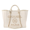 Chanel Cotton Medium Deauville Tote White
