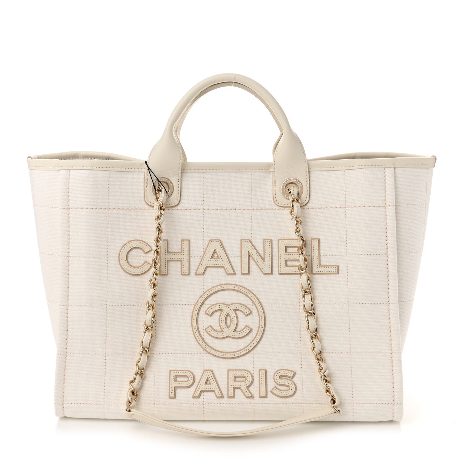 Chanel Cotton Medium Deauville Tote White