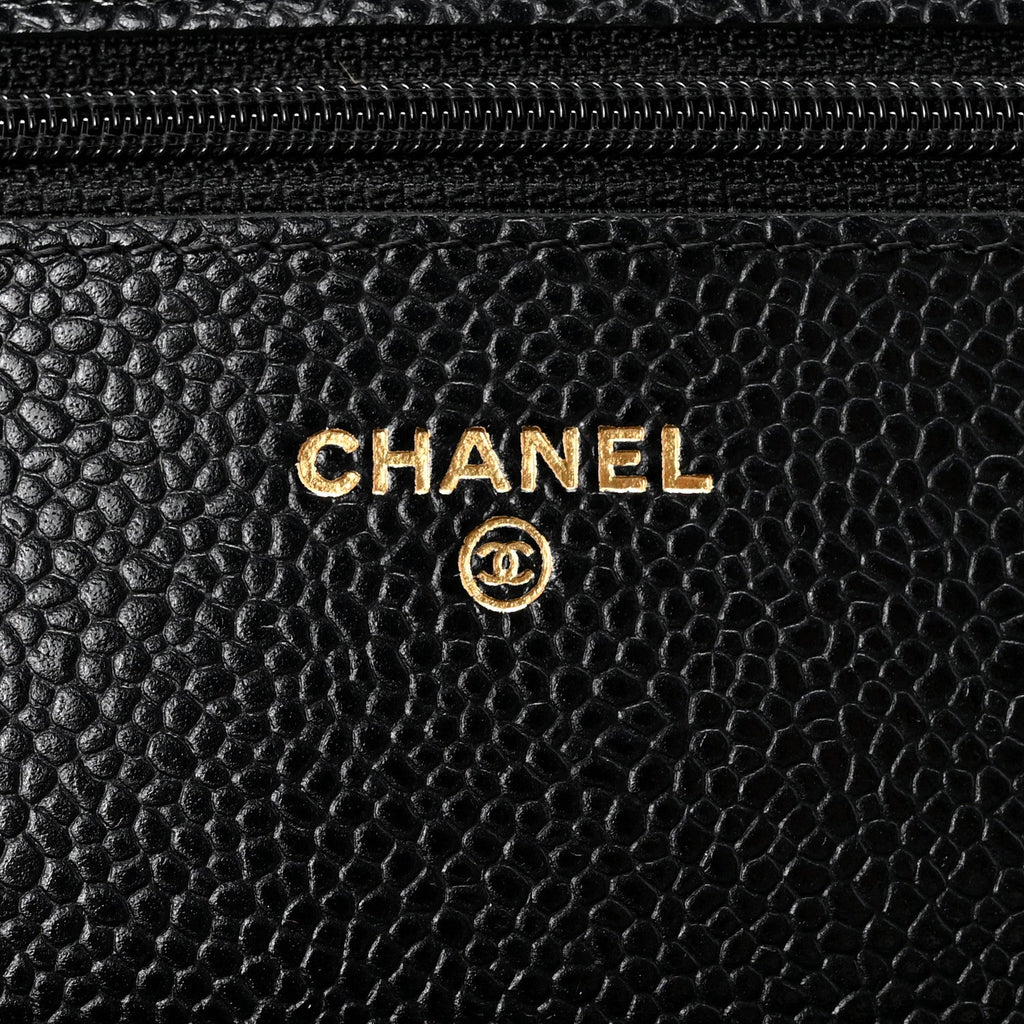 Chanel Caviar Quilted Wallet On Chain WOC Black