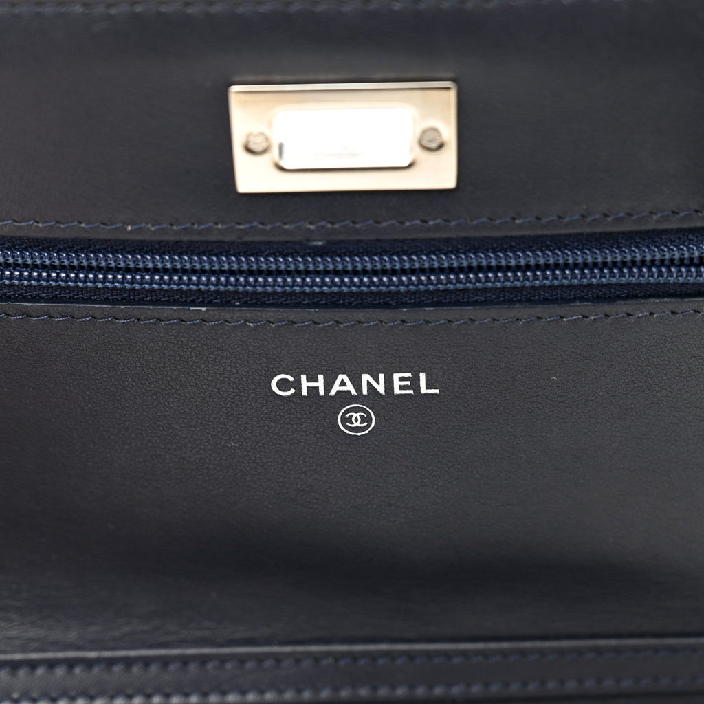 Chanel Tweed Quilted Reissue Wallet On Chain WOC Pink Multicolor