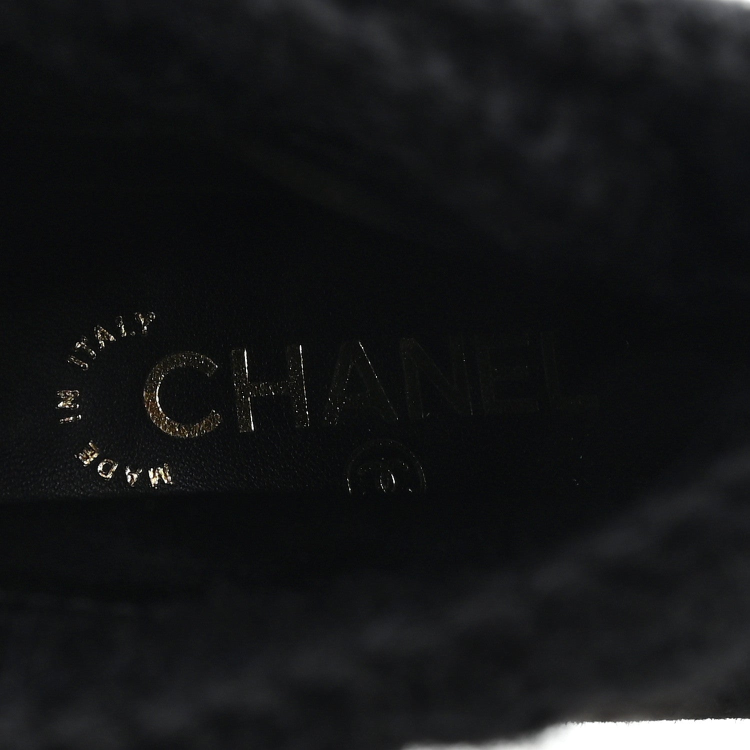 Chanel Suede Lambskin Knit CC Short Boots 39 Black