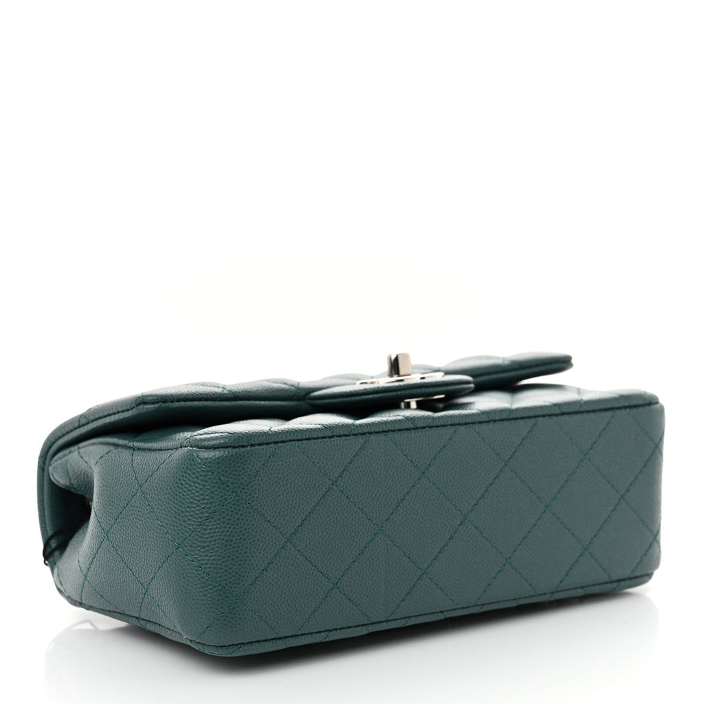 Chanel Caviar Quilted Mini Rectangular Flap Dark Turquoise