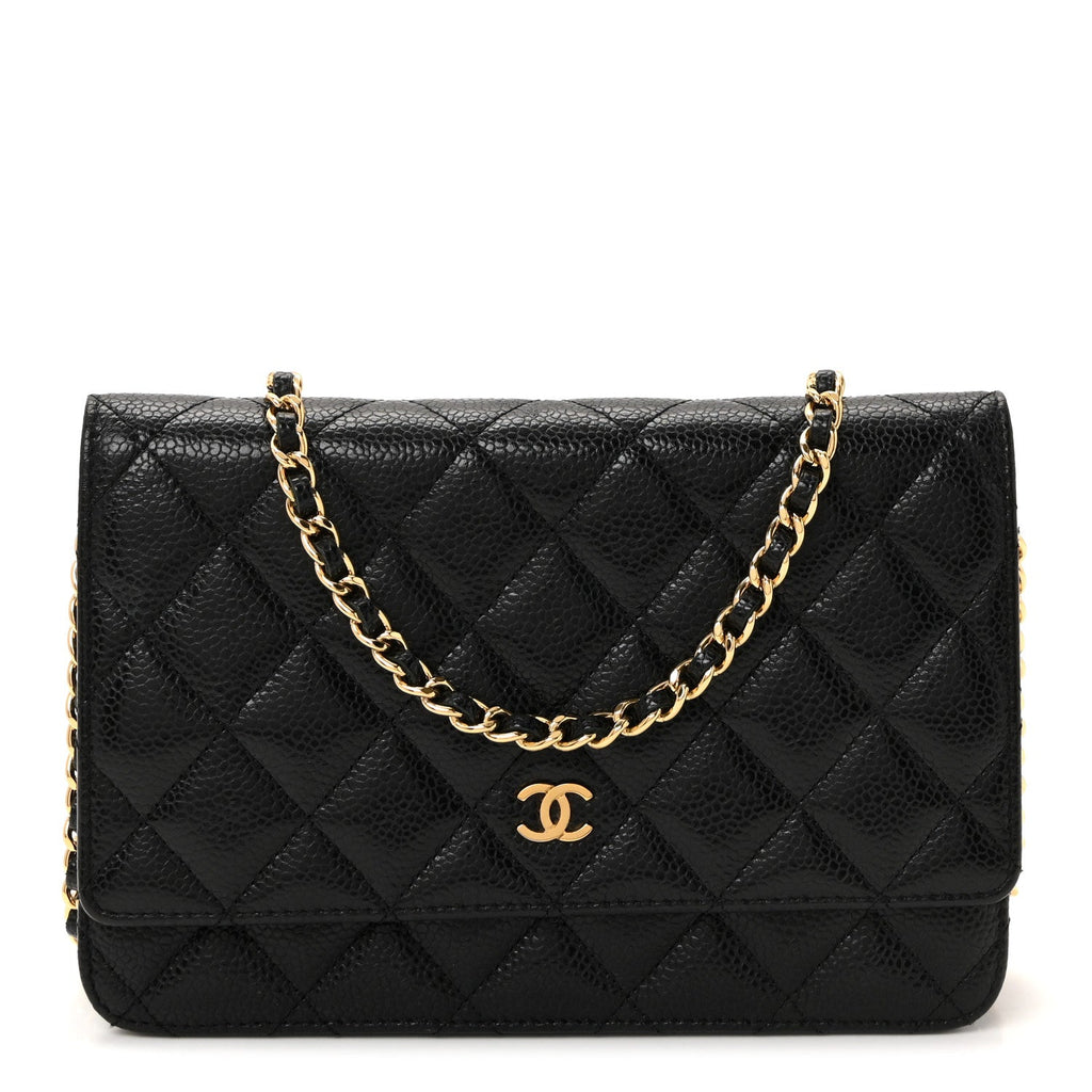 Chanel Caviar Quilted Wallet on Chain WOC Black