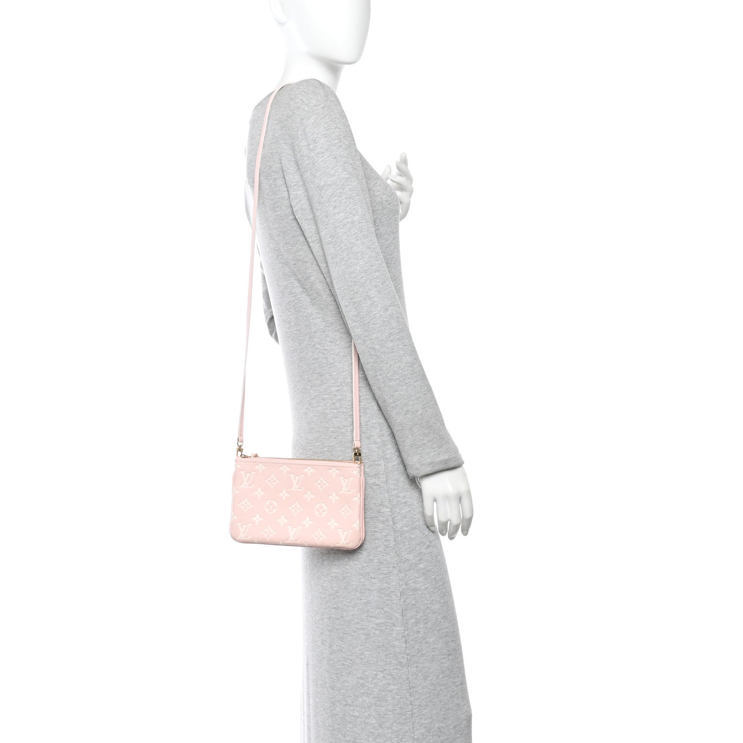 Louis Vuitton Empreinte Monogram Double Zip Pochette Rose