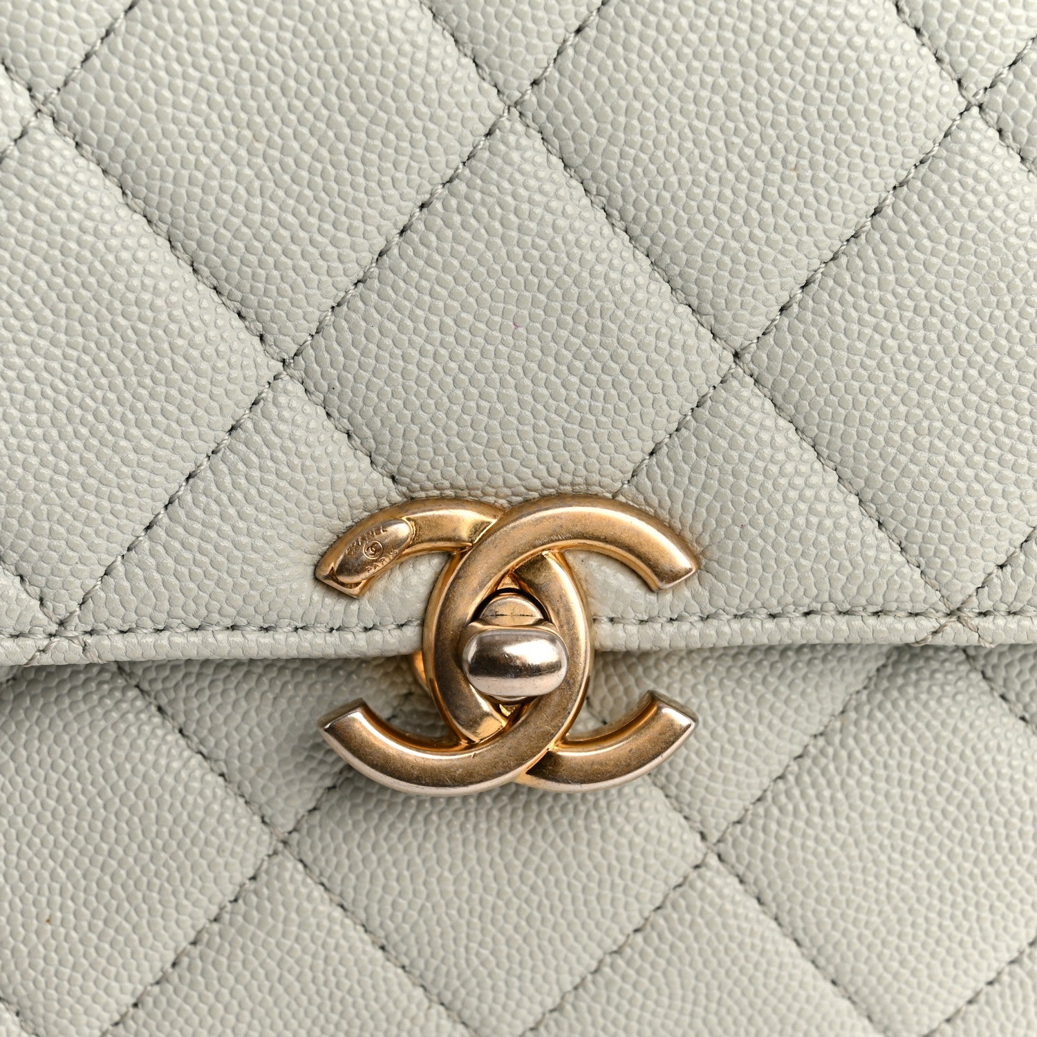 Chanel Caviar Quilted Medium Carry Me Top Handle Flap Light Blue
