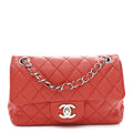 Chanel Lambskin Quilted Mini Rectangular Flap Red
