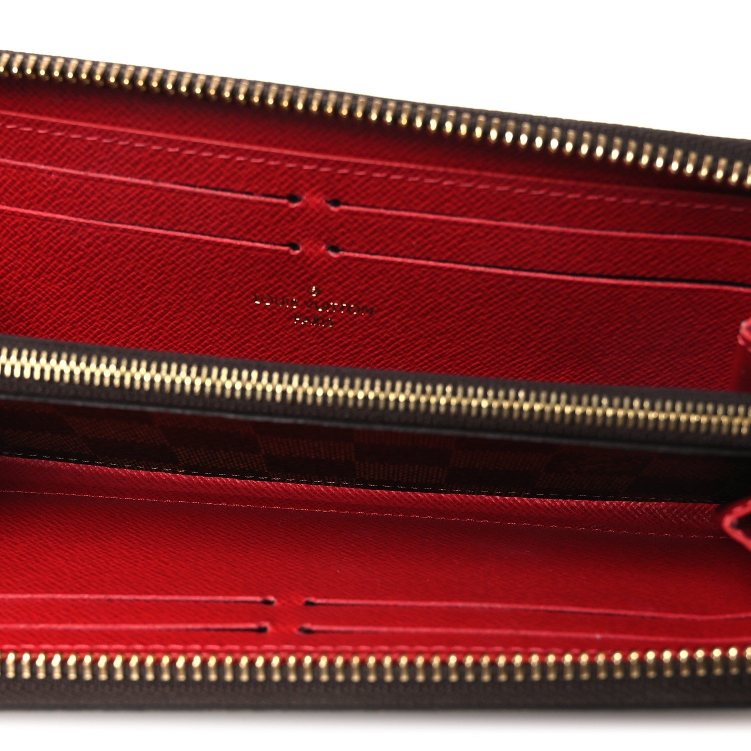 Louis Vuitton Damier Ebene Clemence Wallet Cherry