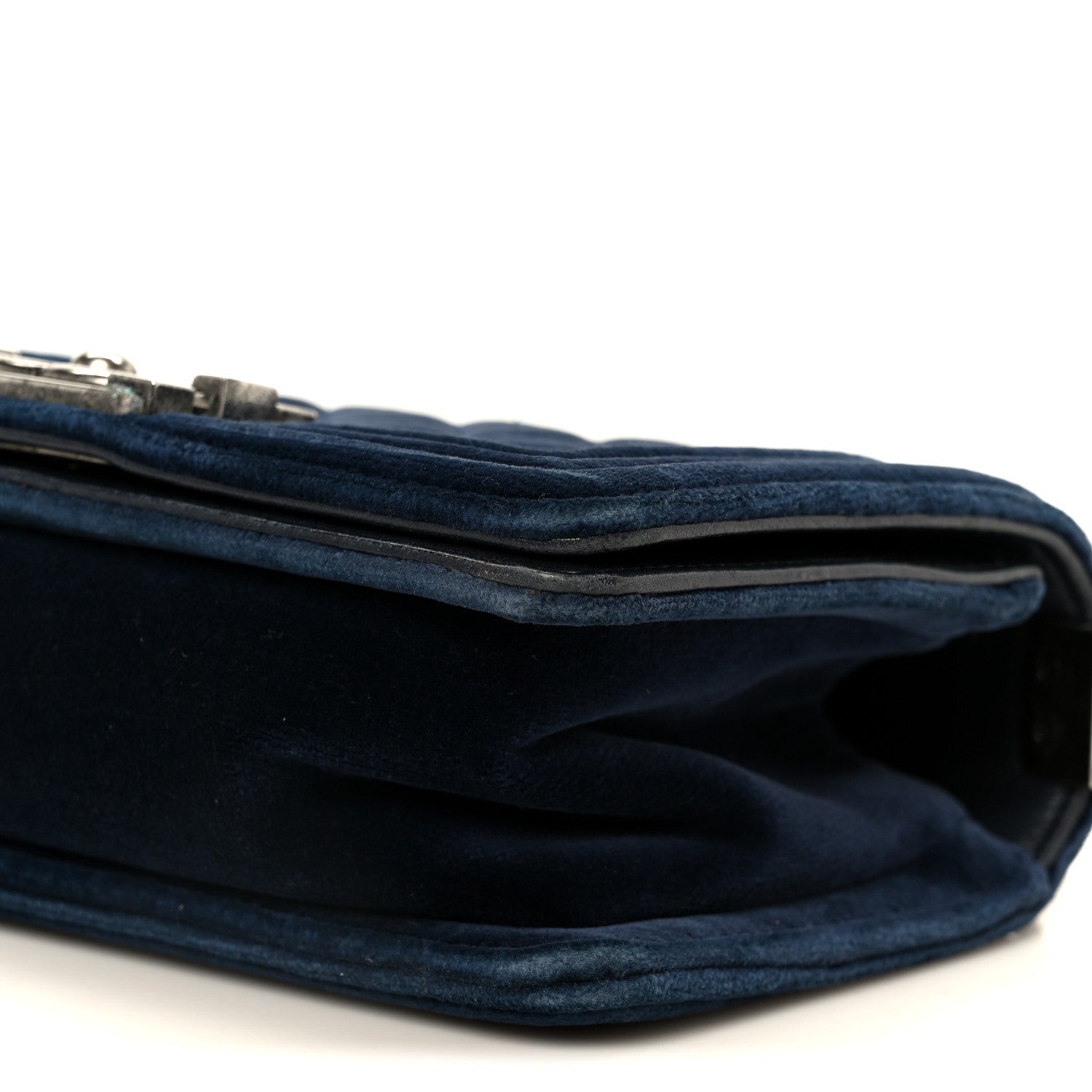 Chanel Velvet Quilted Small Boy Flap Blue