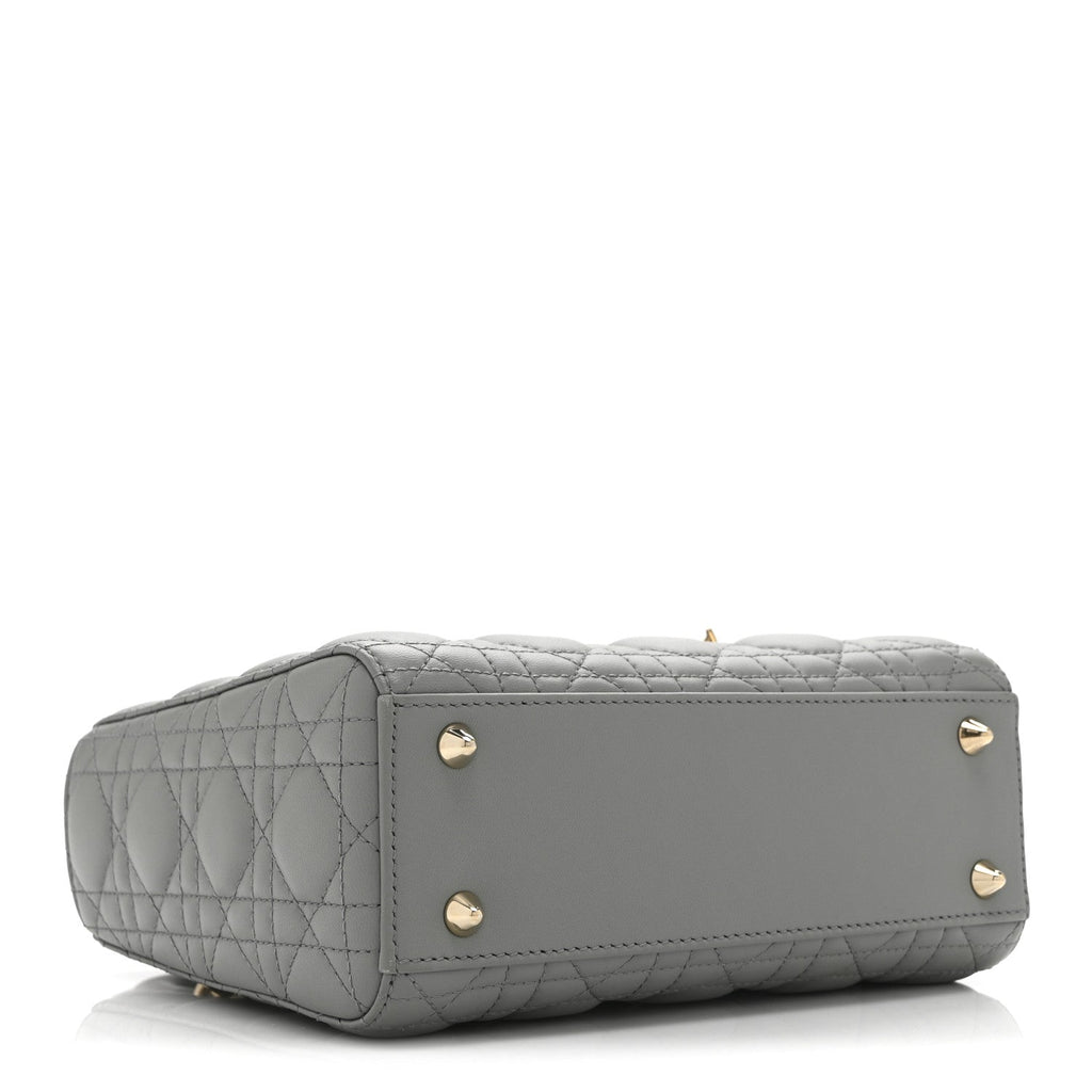 Christian Dior Lambskin Cannage Small My ABCDior Lady Dior Grey