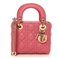 Christian Dior Lambskin Cannage Mini Lady Dior Pink