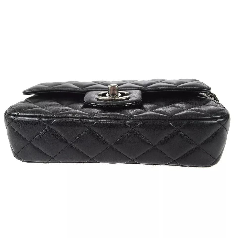 Chanel Black Lambskin Around the World Handbag