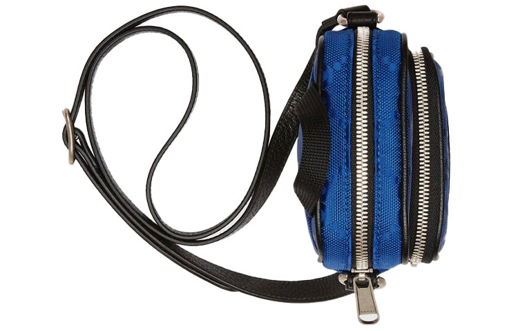 GUCCI Off The Grid OTG Environmental Friendly Series Logo Leather Logo Nylon handbag Mini Blue Black 643882-H9HLN-4267