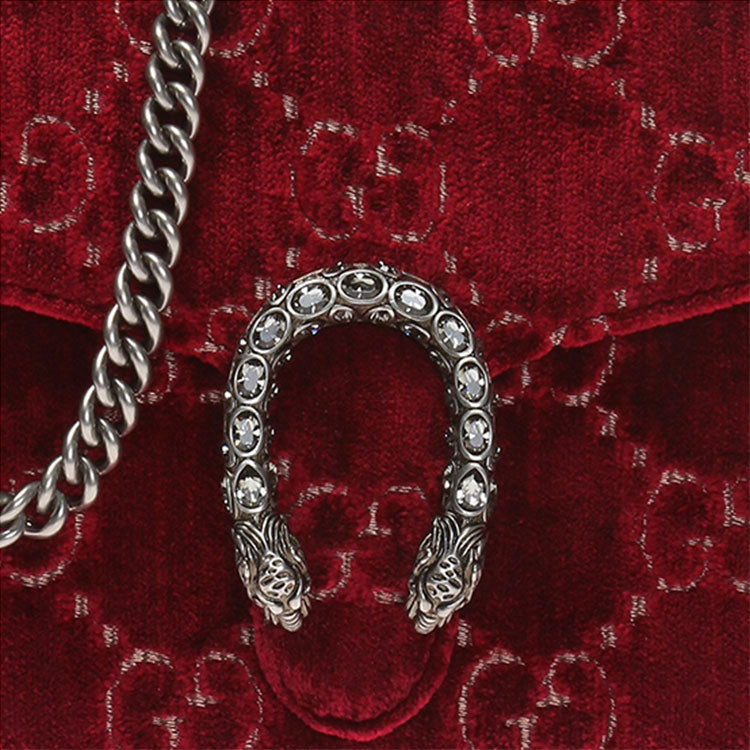 (WMNS) GUCCI Dionysus Series Velvet Chain Single Shoulder Bag Red 401231-9JTPN-6477