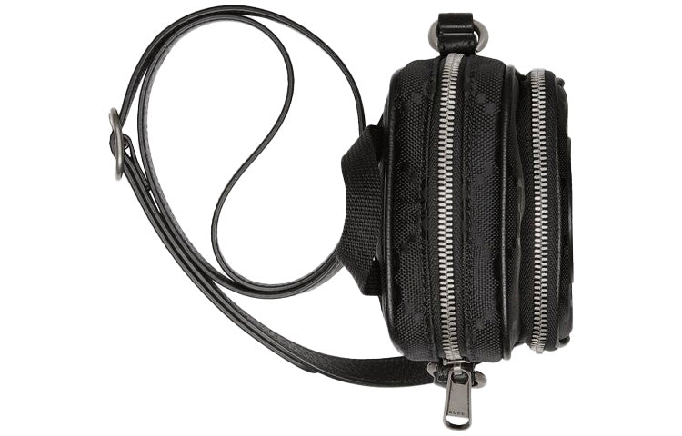 GUCCI Off The Grid OTG Environmental Friendly Series Logo Leather Logo Nylon handbag Mini Unisex / Black 643882-H9HLN-1000