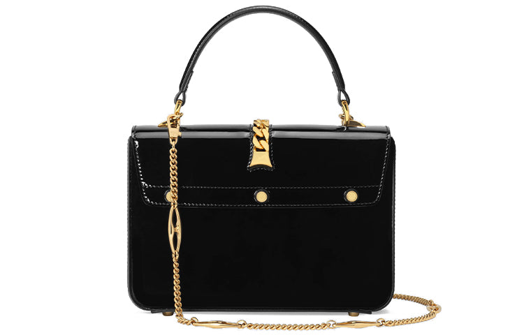 (WMNS) GUCCI Sylvie 1969 SeriesLeather hand Bag mini Black 589479-1J70G-1000