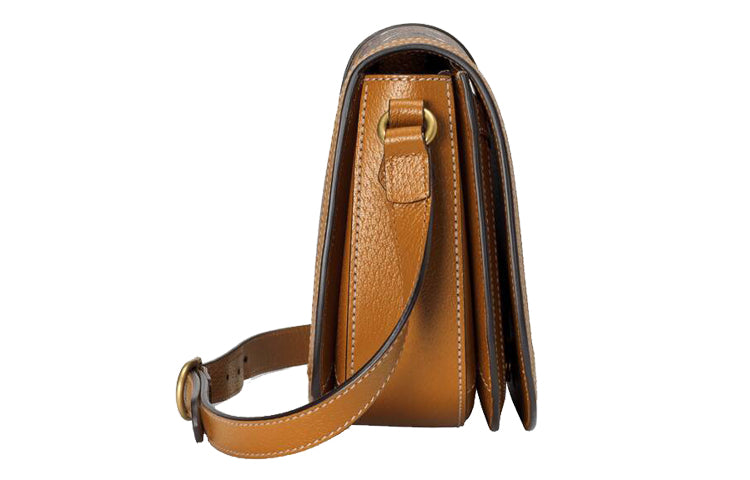 (WMNS) GUCCI x Disney Crossover Mickey Mouse Printing Logo Leather Logo Canvas Saddle Bag Shoulder Messenger Bag Small Unisex Ebony / Brown 602694-HWUBM-8559