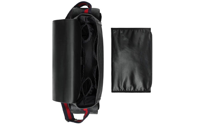 GUCCI Logo Stripe Messenger Bag Gray Black 495909-K5RLN-1095