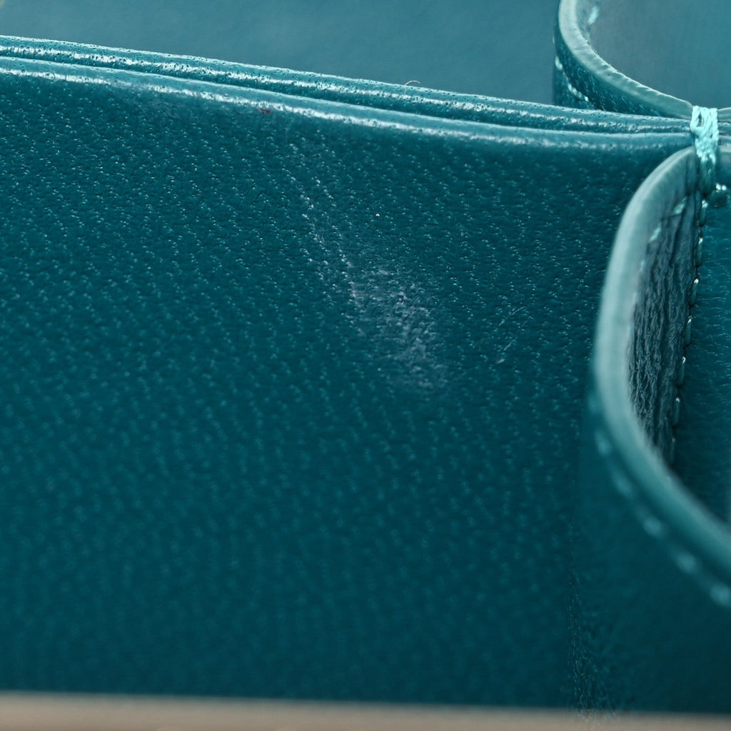 Chanel Lambskin Quilted Pearl CC Vanity Case Turquoise