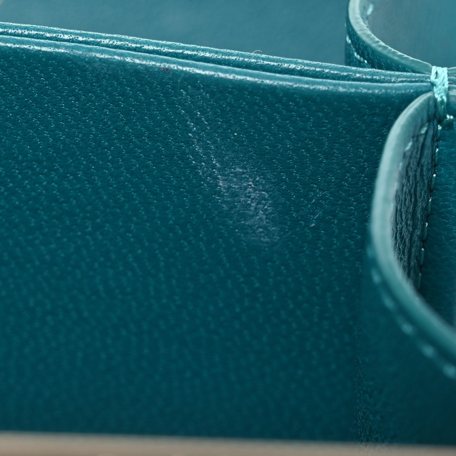 Chanel Lambskin Quilted Pearl CC Vanity Case Turquoise