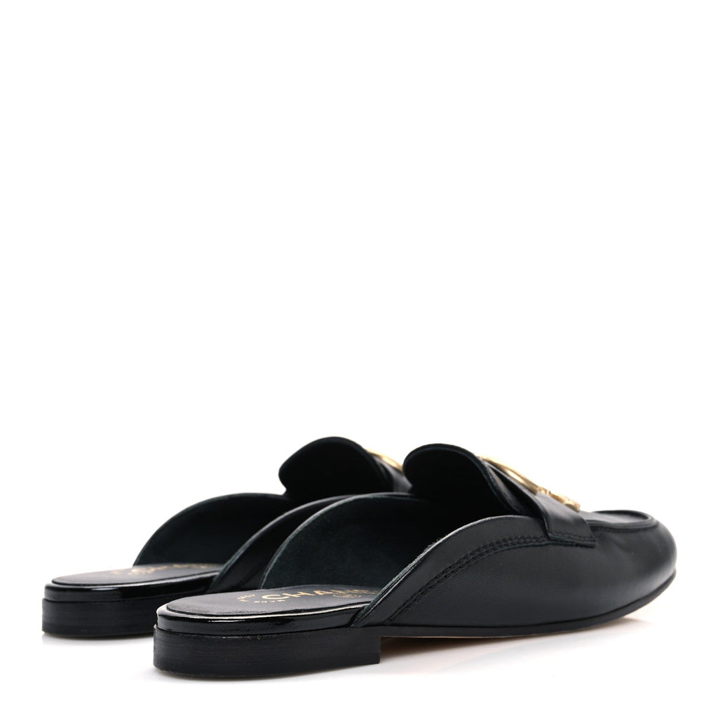 Lambskin CC Mules 38 Black