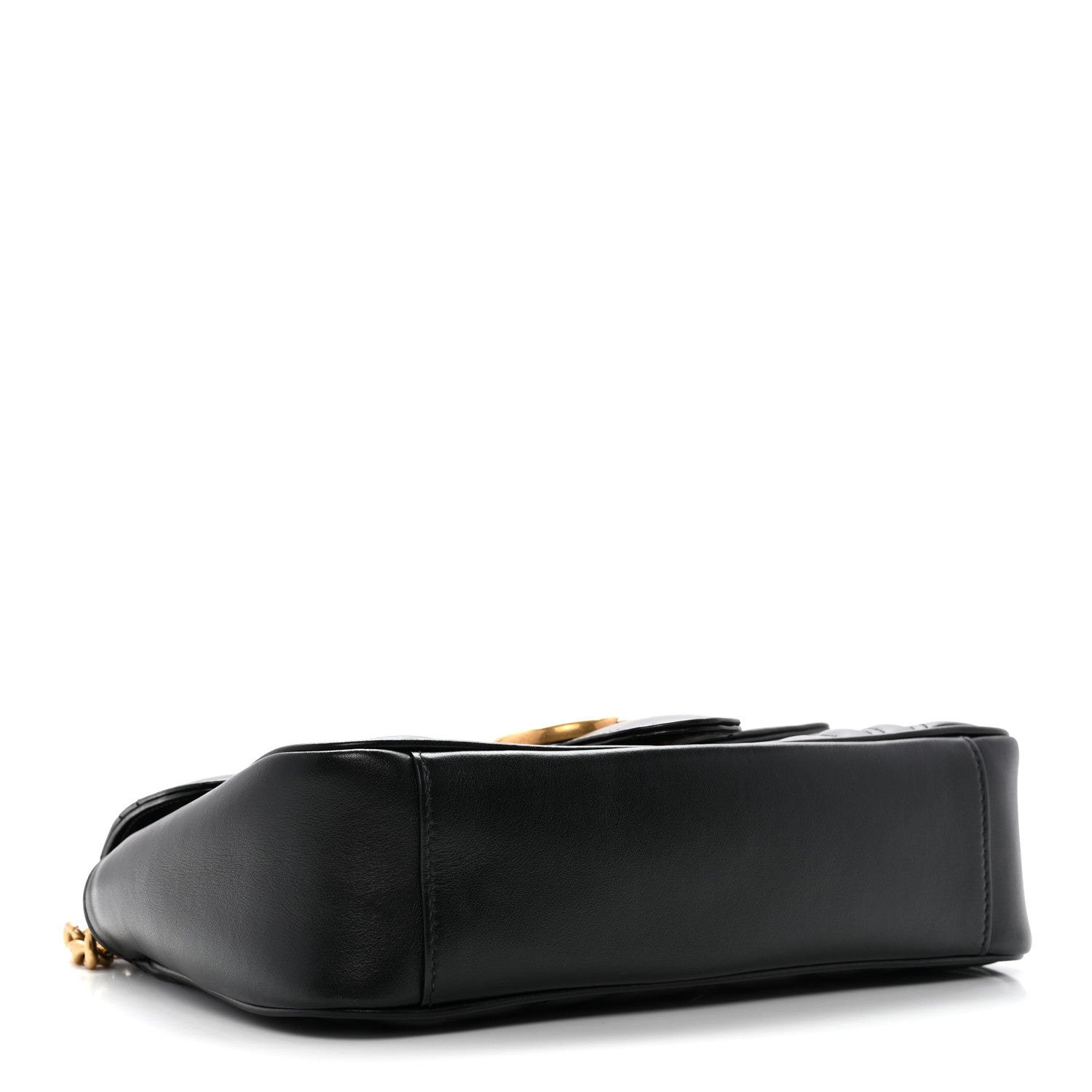 Gucci Calfskin Matelasse Small GG Marmont Shoulder Bag Black