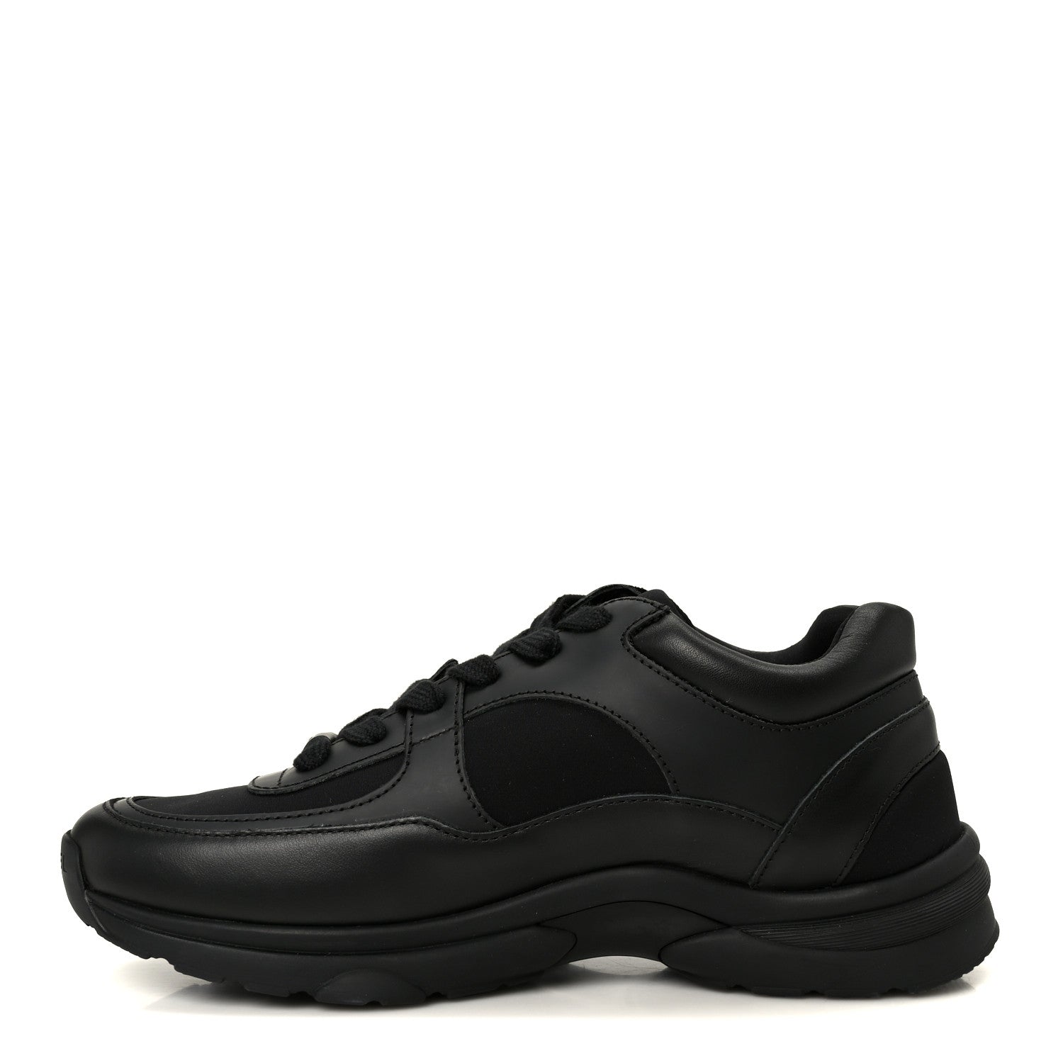 Lambskin Fabric CC Sneakers 39 Black