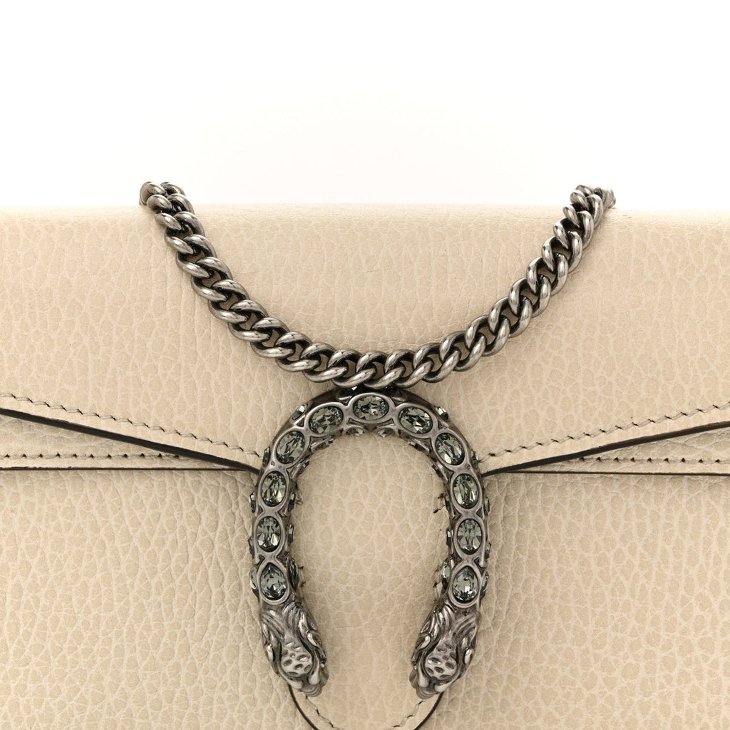 Gucci Dollar Calfskin Crystal Super Mini Dionysus Shoulder Bag Mystic White Black Diamond