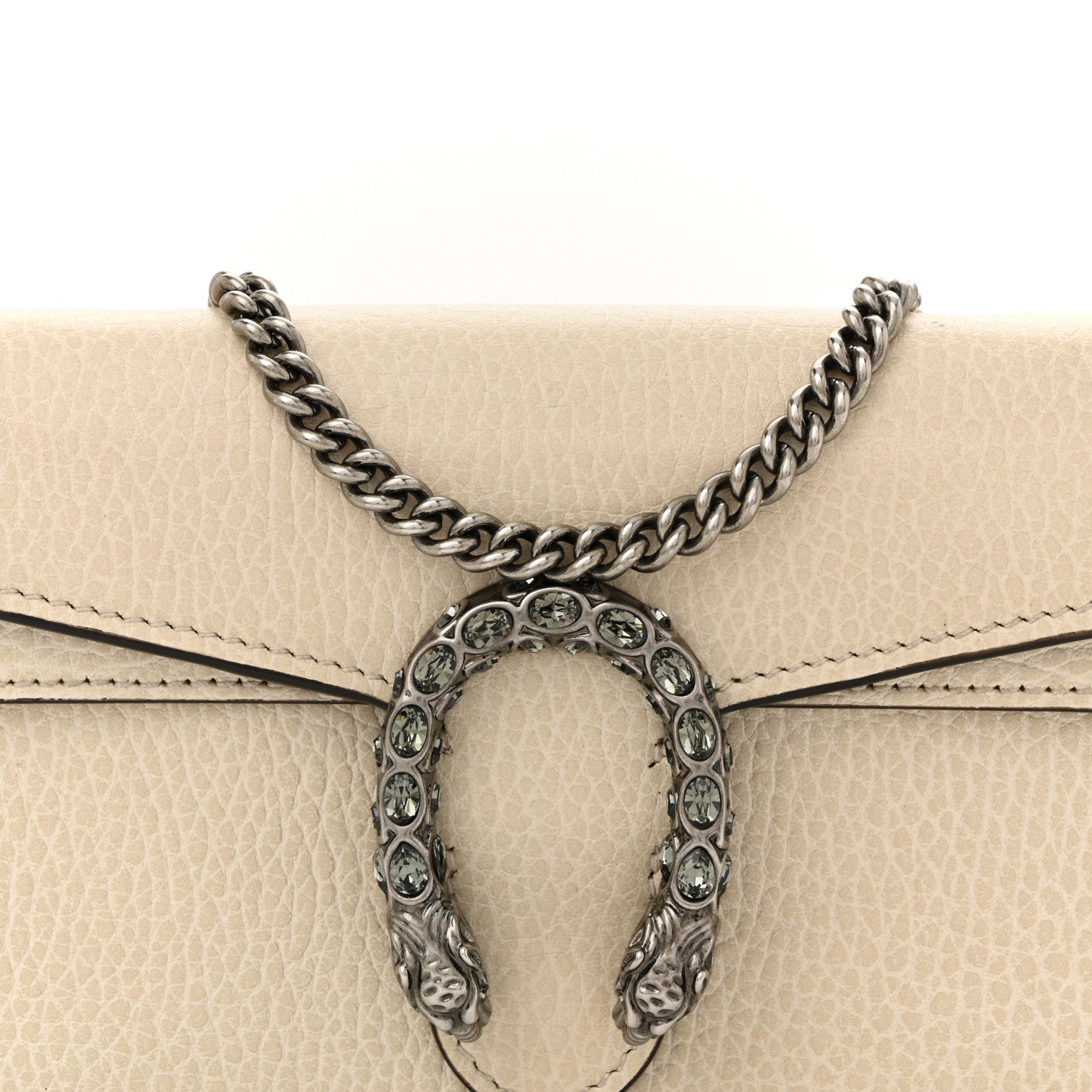 Gucci Dollar Calfskin Crystal Super Mini Dionysus Shoulder Bag Mystic White Black Diamond