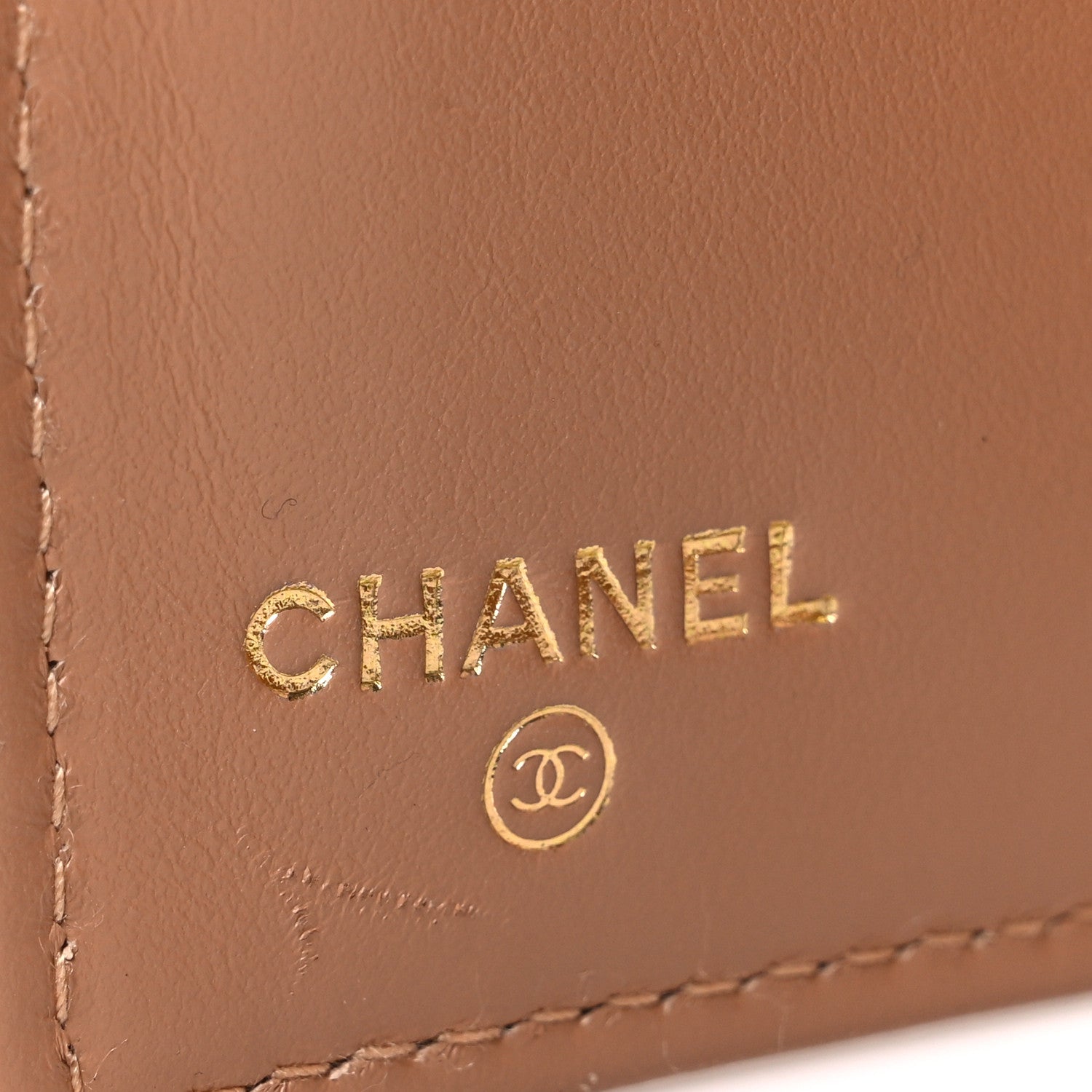 Caviar Quilted Medium Flap Wallet Beige