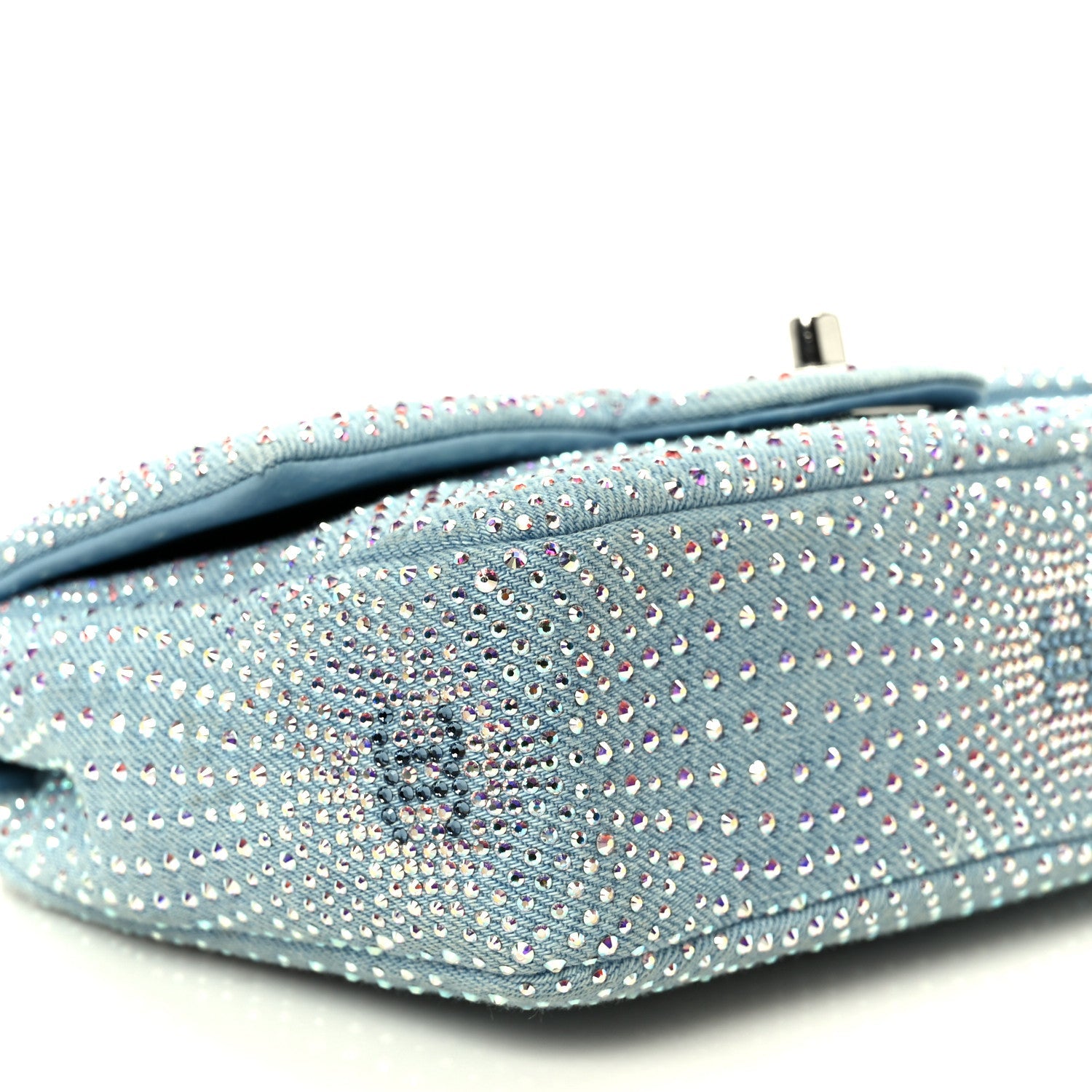 Chanel Denim Strass Evening Flap Bag Blue
