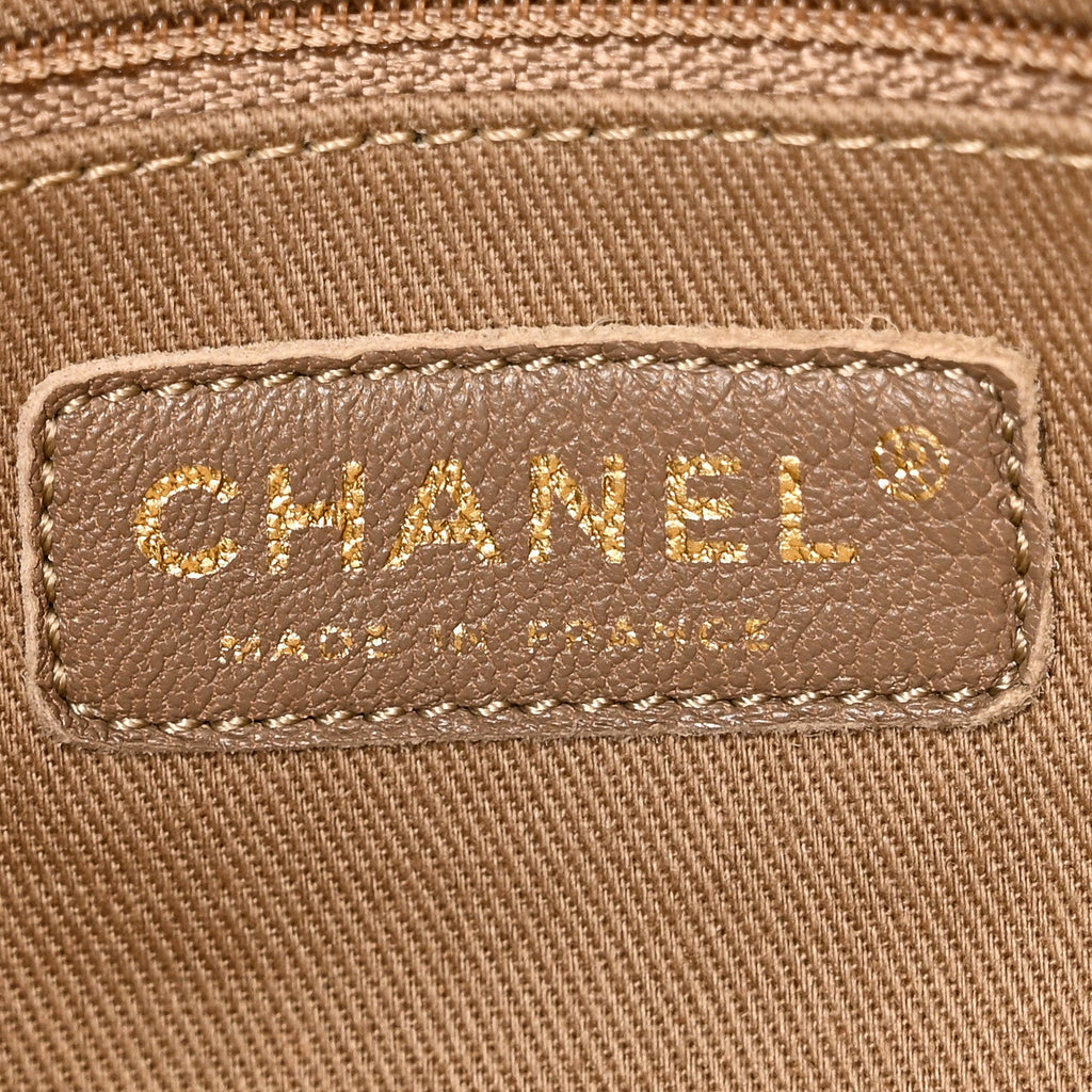Chanel Crumpled Grained Calfskin Large Coco Pleats Tote Khaki