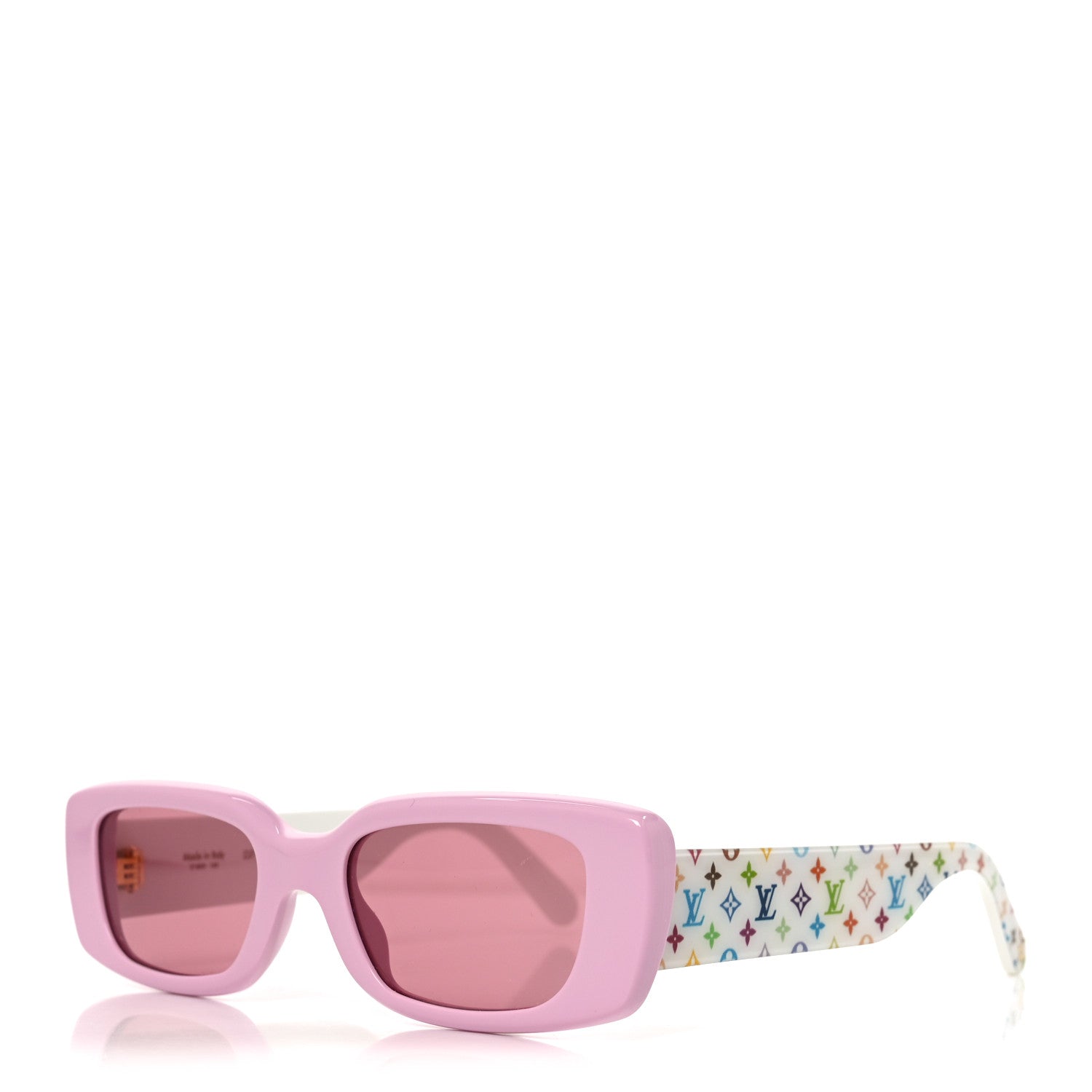 Louis Vuitton LV X TM Acetate Monogram Multicolor Cat Eye Sunglasses Z2711W Rose White