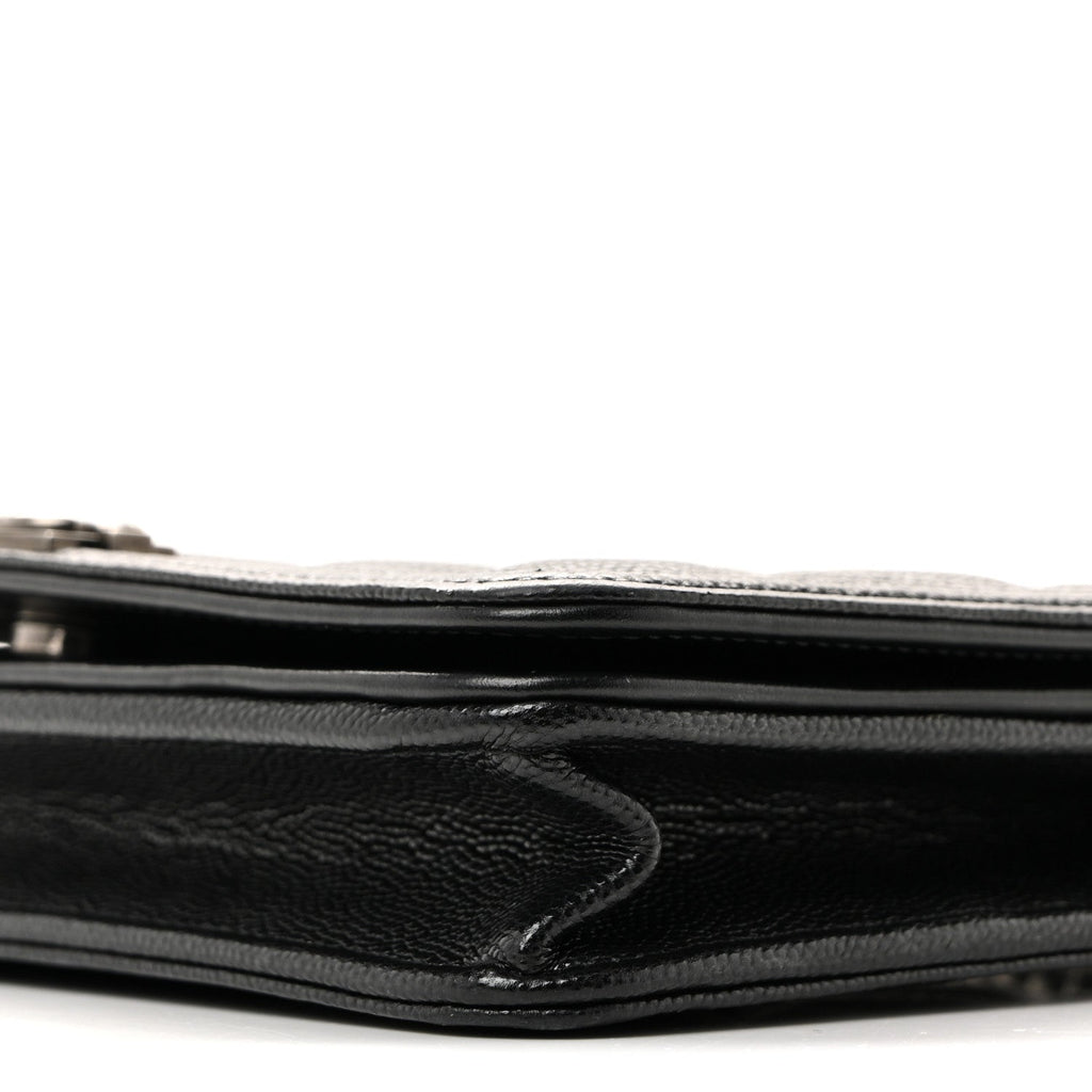 Chanel Caviar Quilted Boy Wallet On Chain WOC Black