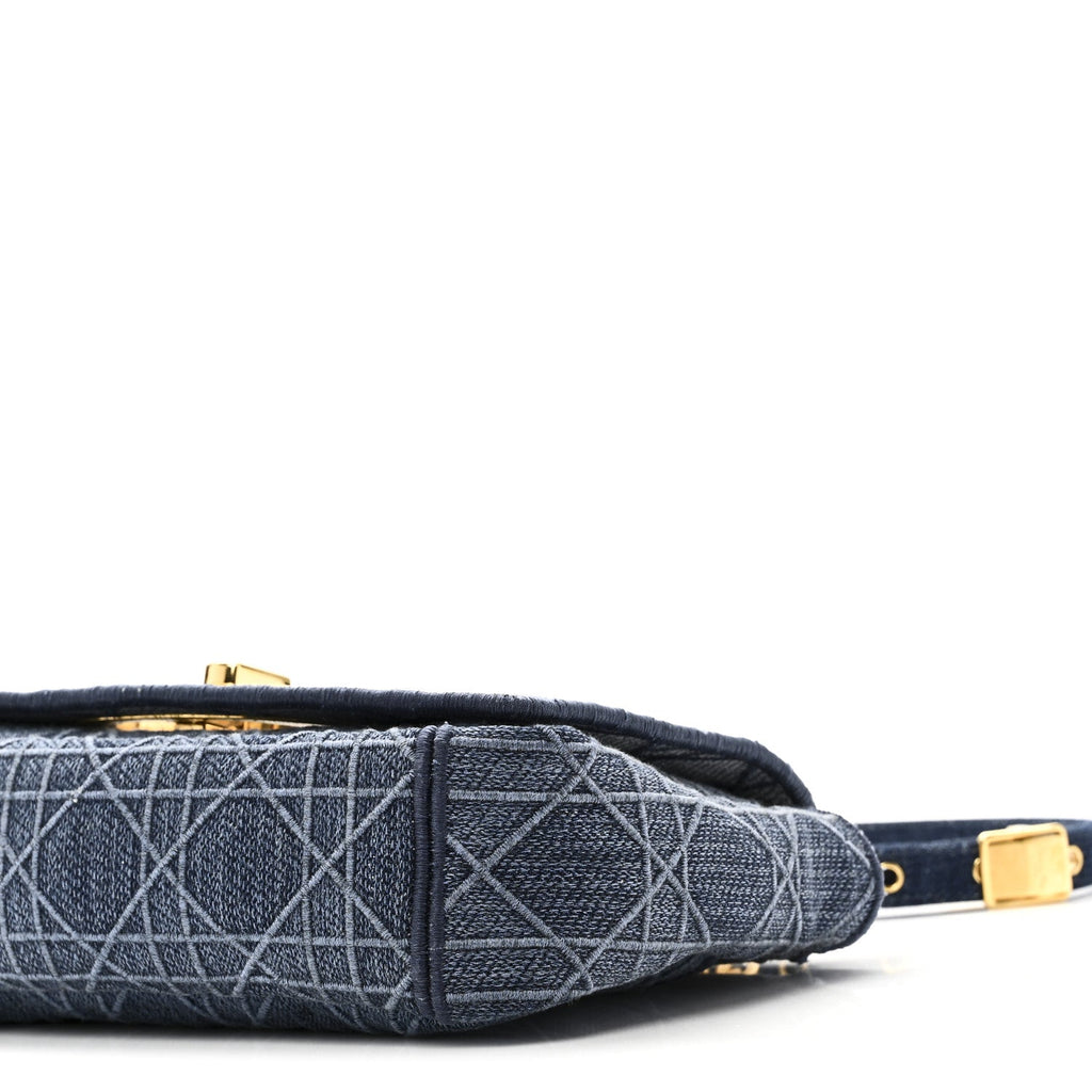 Christian Dior Denim Cannage Small Caro Bag Blue