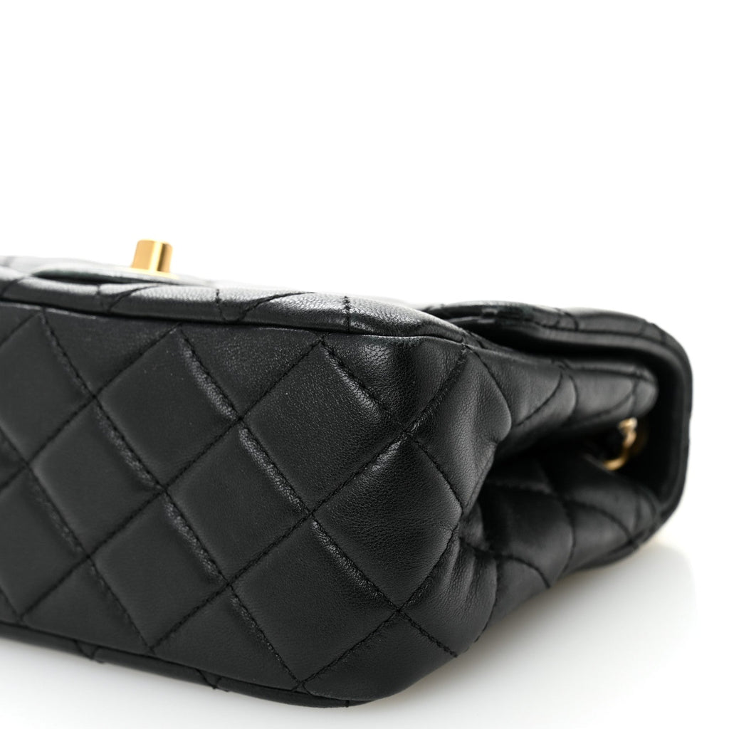 Chanel Lambskin Quilted Mini Pearl Crush Flap Black