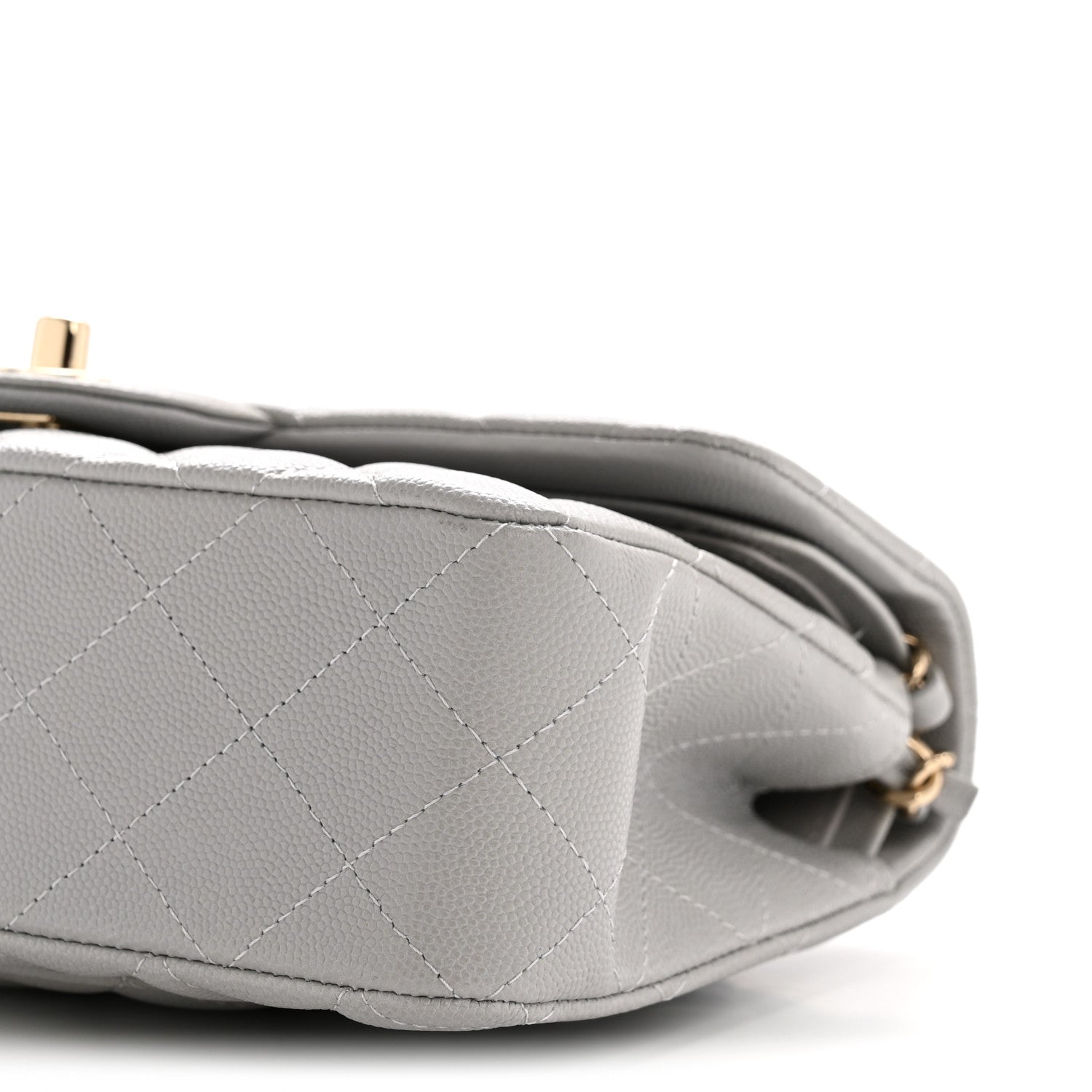 Chanel Caviar Quilted Small Double Flap Grey