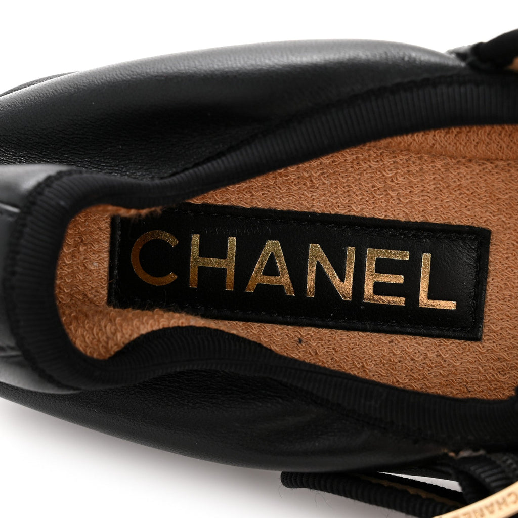 Lambskin Charm Mary Jane Flats 39 Black