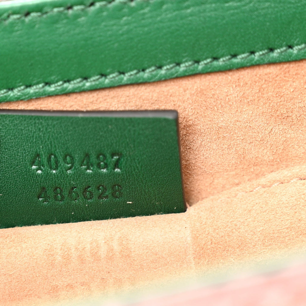 Gucci Snakeskin Small Padlock Shoulder Bag Green Pink Purple