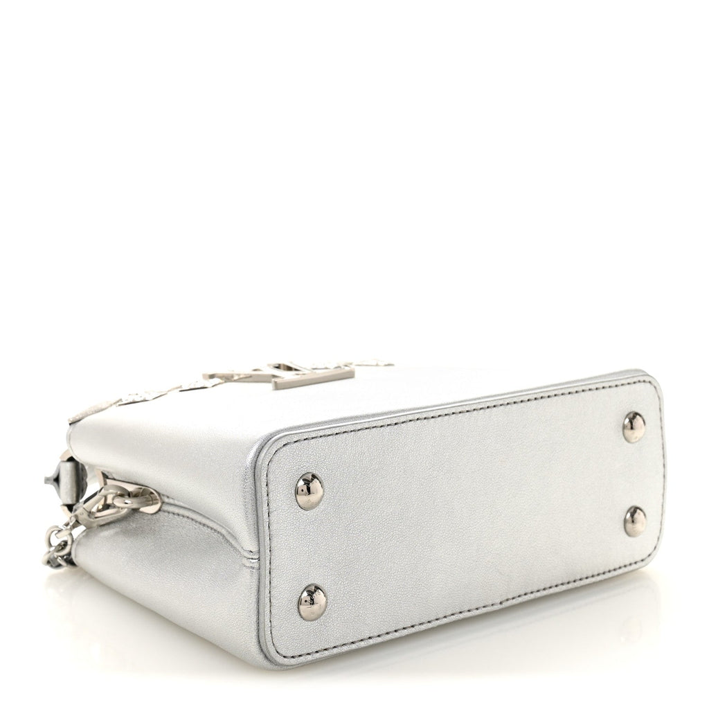 Louis Vuitton Lambskin Strass Mini Capucines  Silver