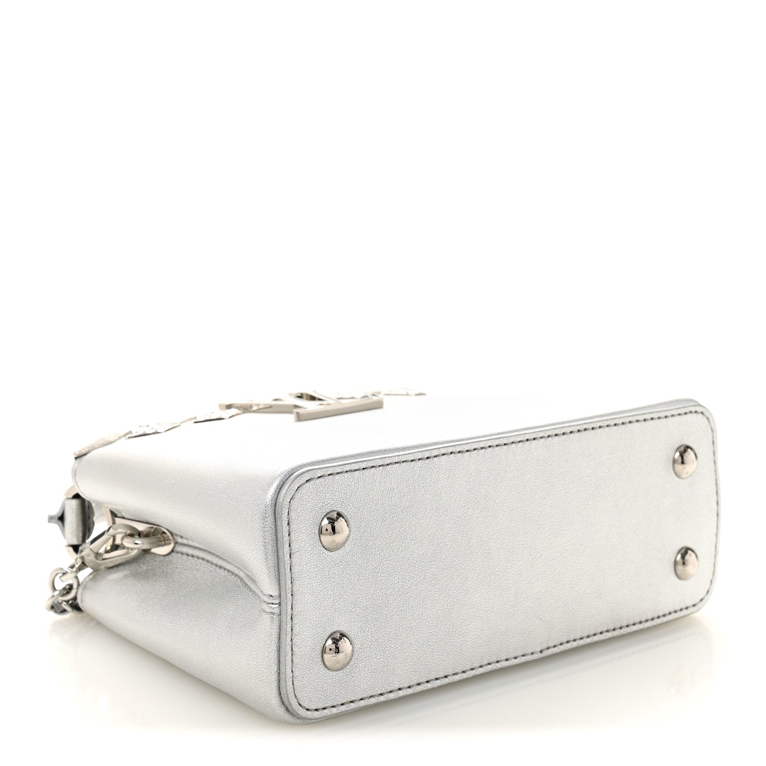 Louis Vuitton Lambskin Strass Mini Capucines  Silver