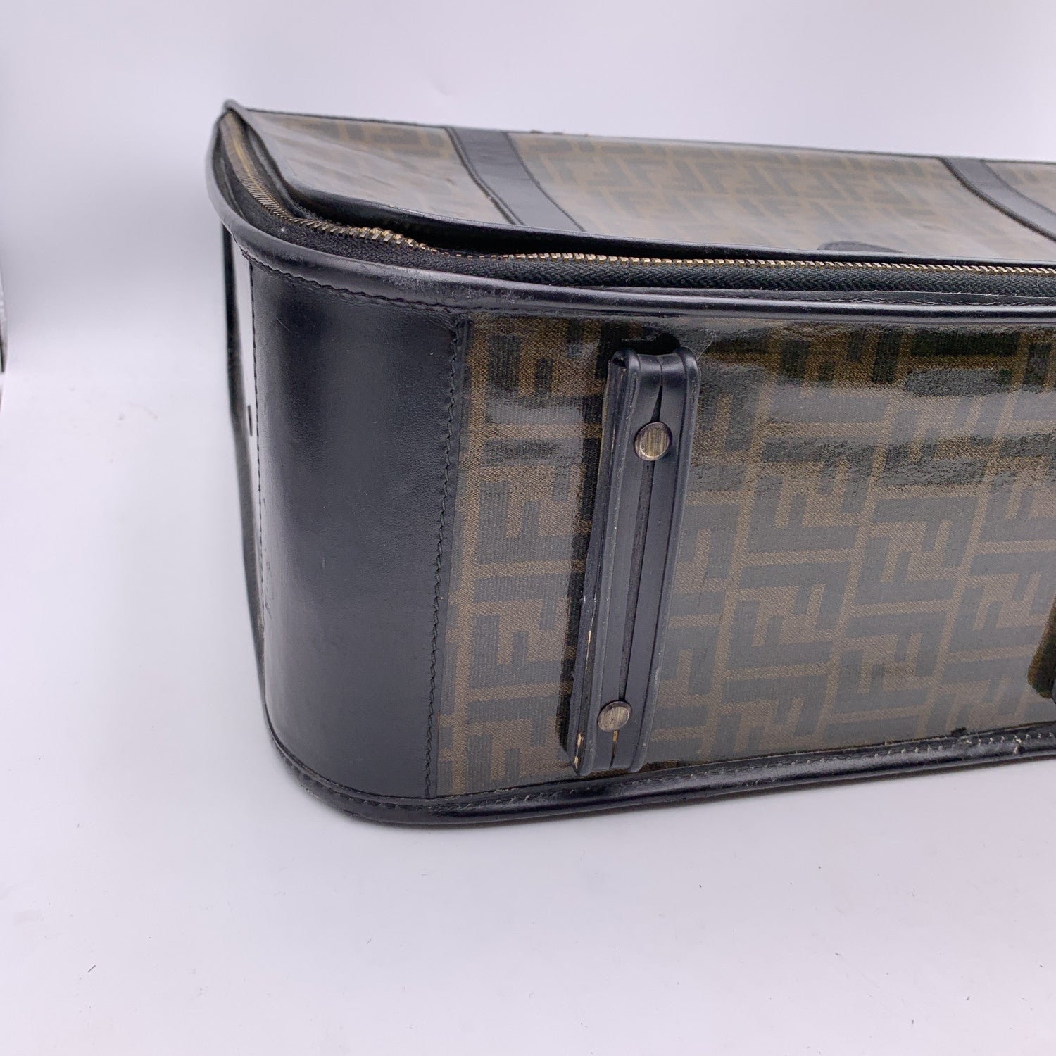 FENDI Vintage Zucca Monogram Vinyl Canvas Travel Bag Suitcase