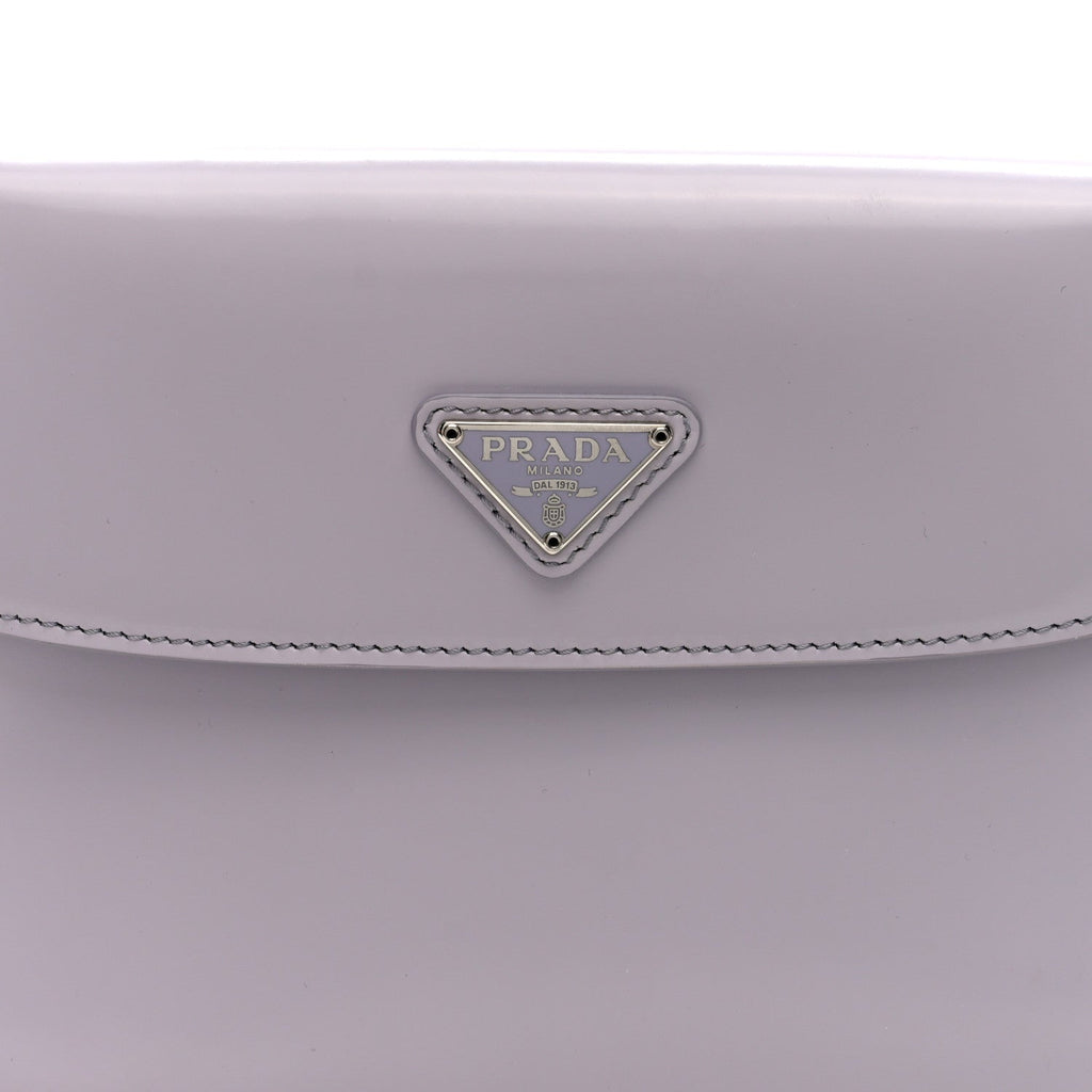Prada Spazzolato Cleo Flap Shoulder Bag Fiordaliso