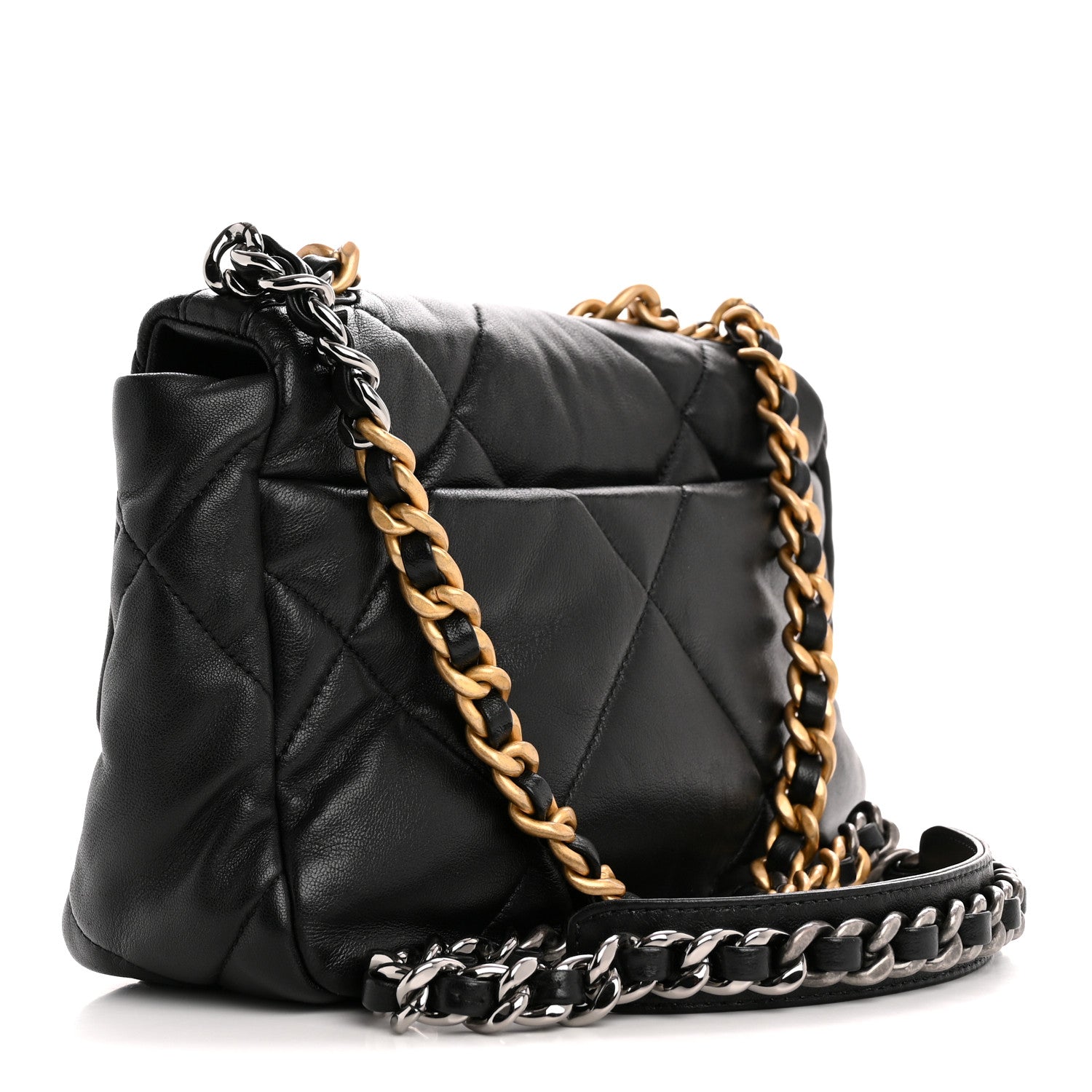Chanel Lambskin Quilted Medium Chanel 19 Flap Black