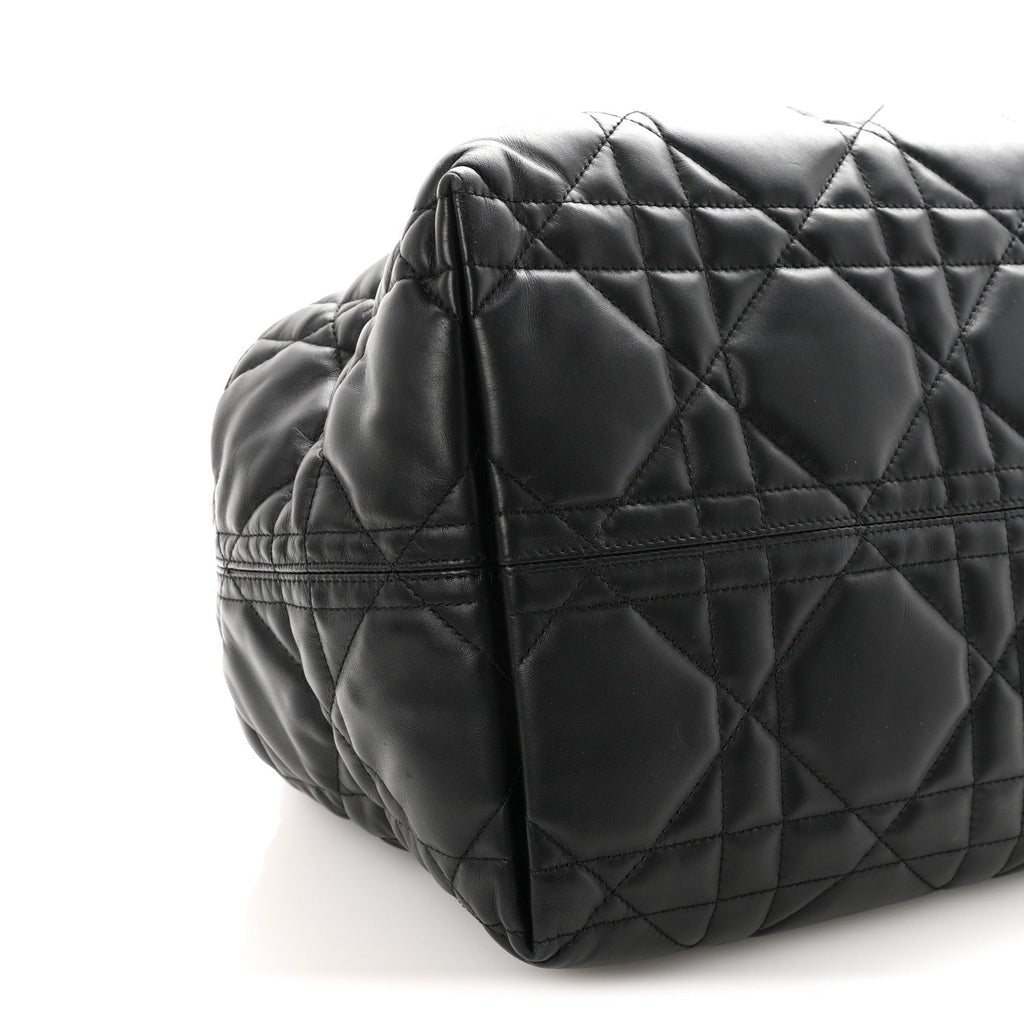 Christian Dior Calfskin Macrocannage Large Toujours Black