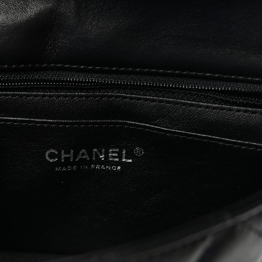 Chanel Lambskin Quilted Mini Rectangular Flap Black