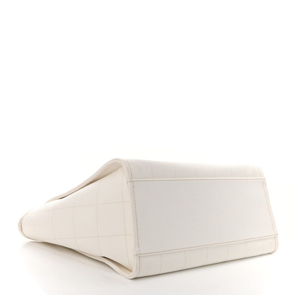 Chanel Cotton Medium Deauville Tote White
