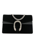 Gucci Velvet Super Mini Dionysus Shoulder Bag Black
